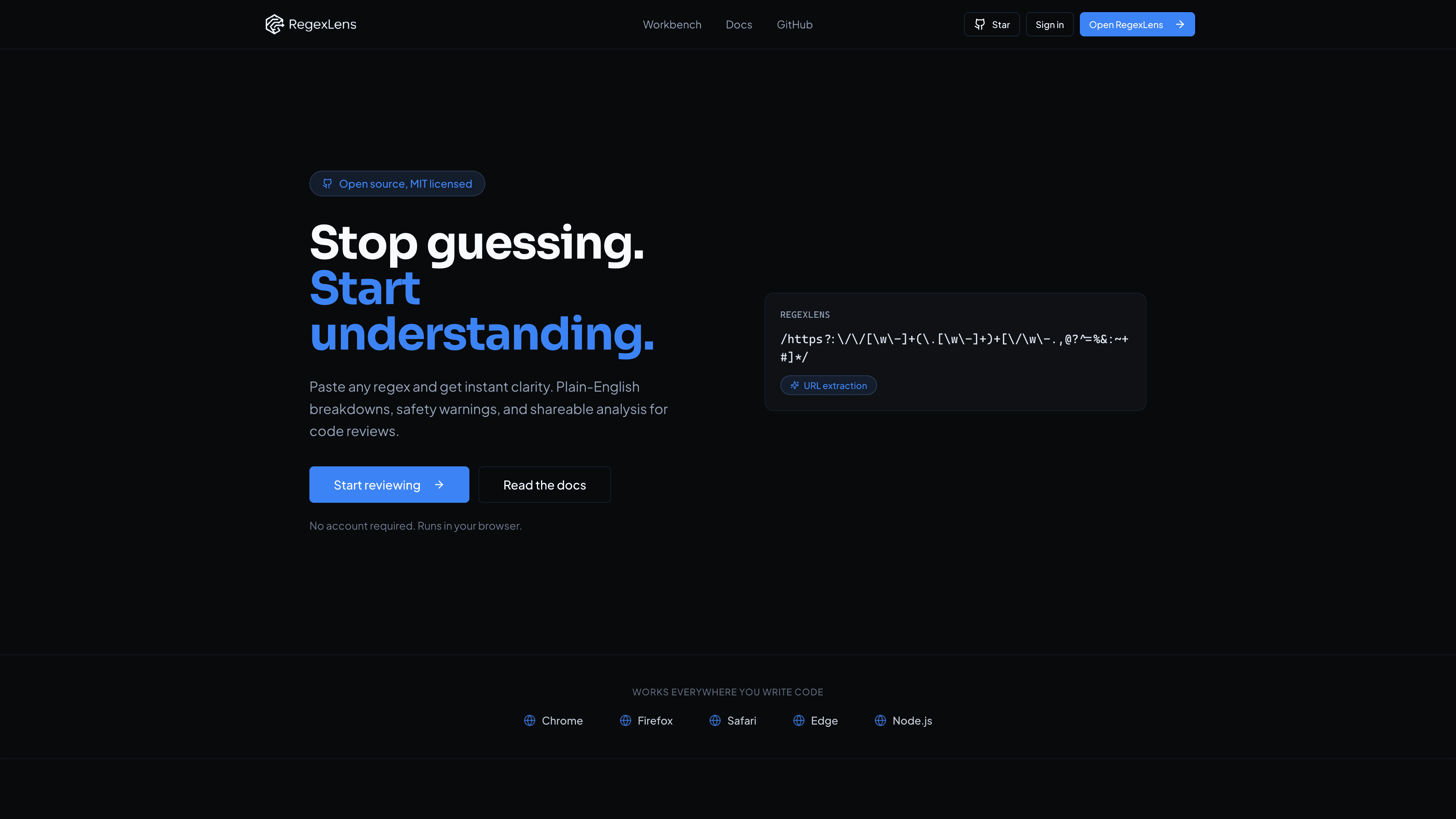 RegexLens screenshot